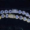 Yss Jewelry 925 Silber 8 mm Tenniskette Halskette Iced Zircon vergoldet