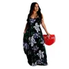 Летнее женское длинное свободное платье с цветочным принтом