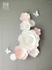 Adesivos de parede SET.8/9 FFS Papel 3D Decoração de flores artificiais para sala