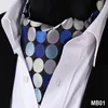 Gravatas de bolinhas xadrez 100% seda ascot cravat casual lenços jacquard tecido festa ascot1225f