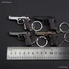 Gun Toys 2024 Mini Metal Keychain Pendant 1 4 Creative 92f Small Gun Key Chain Ring Shoulder Bag Accessories Pendant Gift New Year Gift T240309