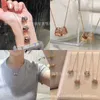 Designer hanger ketting Sweet Love Vanca Jade Lucky Clover Caleidoscoop verzilverd 18k rosé goud met diamanten rand dubbele ring mode kraag ketting Xdd0