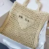 PRA Designer Bag Shoulder Bag Beach Bag Fashion Mesh Hollow Woven Shopping Bags for Summer Straw Tote Bag 230723 608