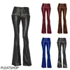 Women's Pants Ready-made Casual Trousers Slim Fit Bell-bottoms European And American Clothing Women PU Pantalones De Mujer