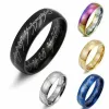 Mode Men's 316L Titanium Steel Lord of the Rings Classic Luxury Designer Couple Unisex's Band Ring Wedding Jewelry Fashion Accessories Gifts Fade Never Fade Size 7-12