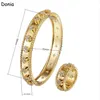 Donia smycken lyx Bangle European och American Fashion Classic Four-Leaf Flower Copper Micro-Inlaid Zircon Armband Ring Set LA301s