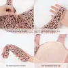 T-Shirt Soft Cotton Thin Cup Front in the Elderly Underwear Women Leopard Print Without Steel Ring Tank Top Large Size Bra