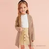 INS Filles pull cardigan enfants ouvert devant long tricot vêtements d'extérieur enfants rayure verticale tricot princesse vêtements Q2186242W8384614