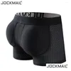 Cuecas Jockmail Mens Underwear Boxer Malha Acolchoada com Almofadas de Quadril Boxers Bupadded Elastic Truncks Enhancement Drop Delivery Vestuário Dhuan