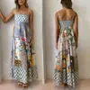 Summer Sexy Printed Large Swing Strap Dress For Women