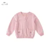 Dave Bella Spring Infant Baby Girls Cotton Cardigan Kids Toddler Pink Sticked tröja Cadigan DB1233992 240301
