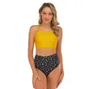 Brex de maillots de bain pour femmes couvrant les bretelles de mode divisé le maillot de bain Triangle High Wokini Femmes