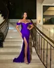 Robe de bal sirène violette sexy, bretelles en strass, robes de soirée formelles, élégantes, épaules dénudées, robes de soirée fendues pour occasions spéciales, robe de bal YD