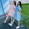 Dress Dress Women Princess Sweet Loose Square Collar Puff Sleeve Summer Ladies Sundress Candy Color Leisure Holiday Party Trendy Folds