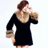 Ny haining koreansk version rävkrage kvinnors medellängd otter kanin faux pälsslim fit kappa i stor storlek 93