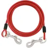Hundhalsar med dubbelhövd bindning av kabel med PVC-beläggningshundar Ledningstyp Proof Walking Training Steel Wire Leash
