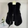 2023 Haining's New Imitation Fox Woven Patchwork Environmentally Friendly Vest, Short Winter High-End Fur Jacket For Women 822221