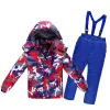 Suits 30 Degrees Children Winter Ski Suit Waterproof Plus Veet Warm Girl Jacket Coat 414 Years Boy Cotton Overalls Snowsuit