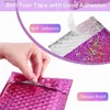 Outros produtos plásticos descartáveis 50pcs holográfico mailer laser prata mailing envelope impermeável saco de correio acolchoado bolha envelopes saco de embalagem para shippi