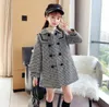 Jackets Teen Girls Long 3-14 Year Kids Winter Warm Wool & Blends Trench Coats Fashion Breasted Outerwear Children Overcoat