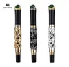 Luxo jinhao canetas de alta qualidade preto dourado prata dragão forma relevos caneta rollerball caneta escrita suave escola escritório 9810589