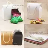 Confezione regalo multicolore con manico in carta bianca per matrimonio/caramelle/tè/nocciole/biscotti/maniglia per confezione regalo 8,9 * 6,7 * 10,5 cm 10 pezzi 240309