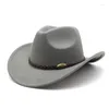 Berets Homens Western Cowboy Hat Mulheres Panamá Cowgirl Jazz Chapéus Outdoor Rider Wide Brim Fedora Caps Sombreros de Vaquero