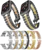 Smarta remmar Fem pärllänkarmband Armband Rostfritt stål Watchband Strap Band Butterfly Fold Clasp för Apple Watch Series 2 4800383