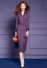 Casual Dresses Designer Women Midi Tweed Woolen Dress Plus Size Elegant Office Lady Vintage Work Wear Party Business Chic Vestidos