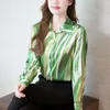 Chemisiers pour femmes vêtements chemise imprimée peinte à la main en vrac coréen printemps automne col rabattu trajet élégant chemisier à simple boutonnage
