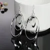 Dangle Earrings JewelryTop Store 925 Sterling Silver Charms Round For Women Girl Wedding Engagement Jewelry Noble Beautiful Fashion