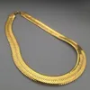 Hiphop Mens Herringbone Chains Blade Chain Gold Necklace Rock Chunky Boys Rapper Nightclub DJ Jewelry Accessories175R