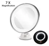 7X grossissant maquillage miroir cosmétique LED verrouillage ventouse lumière diffuse lumineuse 360 degrés rotatif cosmétique Makeup1990570