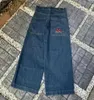 JNCO Lettera Ricamo Jeans Gotici per Uomo Hip Hop Street Skate Pantaloni Larghi in Denim Y2K Retro Harajuku Pantaloni Gamba Larga Dritti 240309