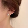 Stud Earrings FFour-Pointed Star Personality Ashion Silver Color Cross Zircon For Women Girl Korean Jewellery