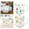 Mugs 450ml Christmas Glass Cup Teacup Creative Beverage Water Xmas Morning For Office Daily Using Cafe El Kitchen