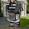 Men Polo Suit Casual 3D Print Vintage Wzory graffiti Top T-shirt Ubrania sportowe dresowe letnie męskie dresy 240226