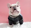 Cappotto per giacca in pelle per animali domestici Cappotto per animali domestici nero fresco Abbigliamento per cani Abbigliamento invernale per cani Bulldog Schnauzer caldo2837711