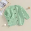 Blotona Byboys Boys Girls Cardigan Spring Cotton Sweater Top Childs Children Clothing Button Upニットウェアジャケット240301