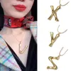 innital designer Letter necklace A B C D E F G H I J K l M N O P Q R S T W U V W X Y Z 26 letters alphabet letters necklace famous brand Bamboo knot pattern Copper clavicle necklace