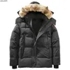 Haute qualité hommes doudoune manteau d'oie réel grand loup fourrure canadien Wyndham pardessus vêtements mode style hiver vêtements d'extérieur Parka Wad7