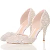 Nouvelle arrivée strass cristal chaussures de mariage couture chaussures de mariée bout pointu talon haut magnifique fête chaussures de bal demoiselle d'honneur Shoe205i