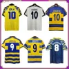 Fans toppar fotbollströjor parma calcio mens fotboll tröjor crespo cannavaro baggio asprilla gul blå fotboll skjorta kort ärm vuxna uniformsh240309