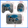 Blue Flower Farterfly Badrum Non-Slip Mat Set Hållbar vattentät duschgardin Pedestal Mattor Lid Toalett Tovertäck Badmatta 2107219I