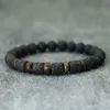 Charm Armband 2024 Natural Volcanic Rock Armband för män Meditation Coconut Bead Braslet Leisure Accessories Gifts pojkvän Pulseria