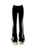Kvinnors jeans 2023 Summer Womens Sports Pants Bag Casual Side Randed Pants Sports Ultra Thin Elastic Midje Pants Black Jogger Byxor Streetwear J240306