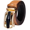 HiTie Mens Orange Brown Belt for Jeans Yellow Green Blue Leather Belts Fashion Cowboy Genuine Strap 240309