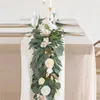 장식용 꽃 7pcs 42ft 유칼립투스 화환 윌로우 덩굴 잎 녹지 인공 실버 달러 결혼식