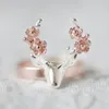 Cluster Rings Bettyue Season Charming Ornaments Women And Ladies Plum Blossom Cute Deer Ring Christmas Present For Friends Lovers In Party