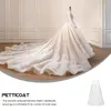 Gonne Gonna a trapezio Sottogonne in crinolina da sposa per donna Abito da sposa Abiti da ballo Tessuto elastico formale Lunghezza fino al pavimento Sposa Bianco